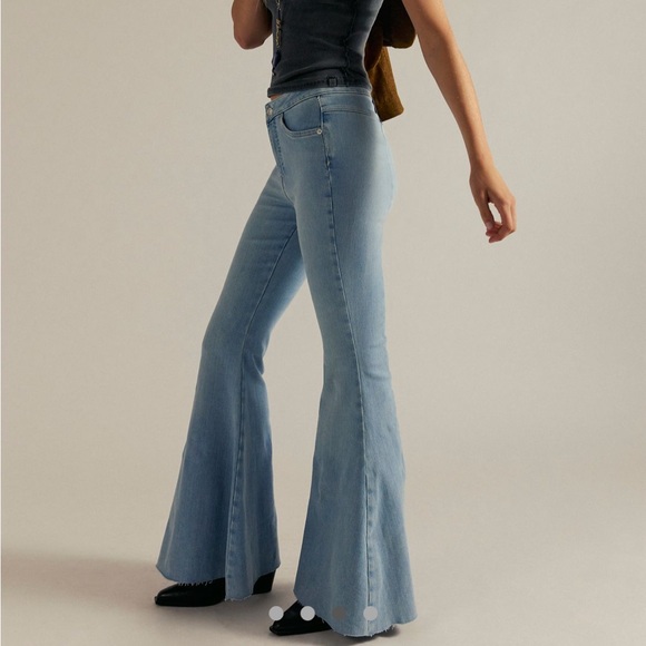 Free people Crvy super high rise lace up flare jeans - Picture 3 of 9